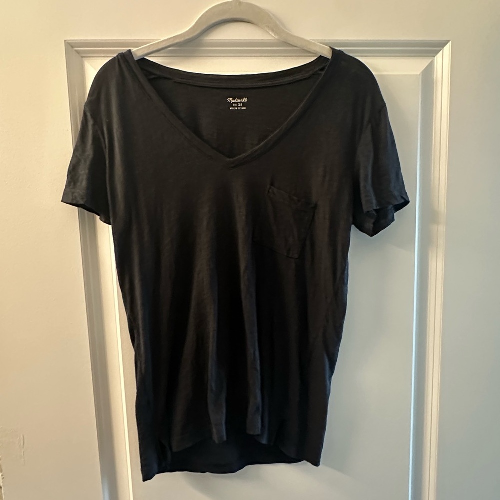 Madewell Black V-Neck Women's Top